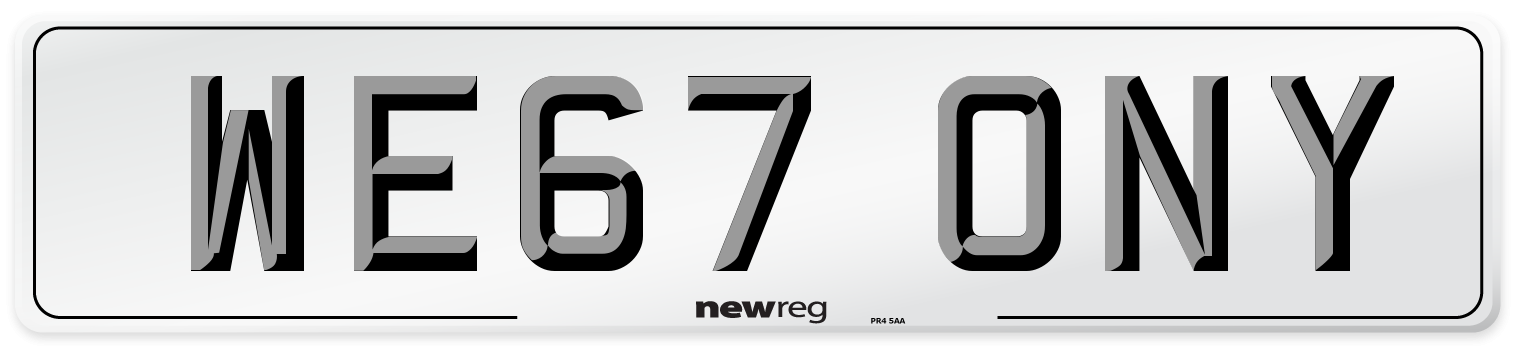 WE67 ONY Number Plate from New Reg